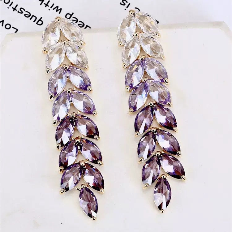#113 Exquisite Crystal Ear Accessories - 18K Gold Plated | Bo Cheng Jewelry