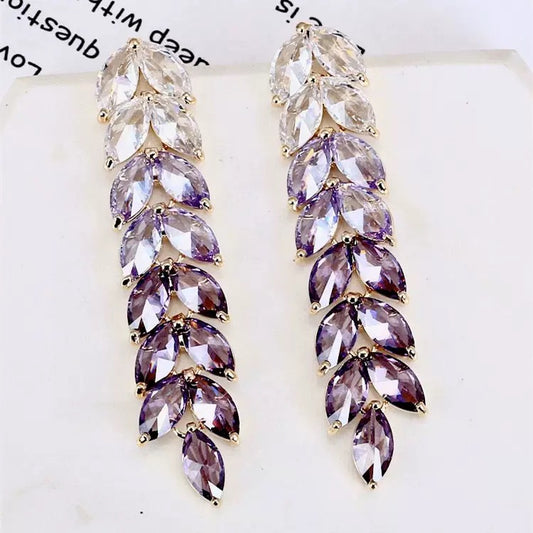 #113 Exquisite Crystal Ear Accessories - 18K Gold Plated | Bo Cheng Jewelry