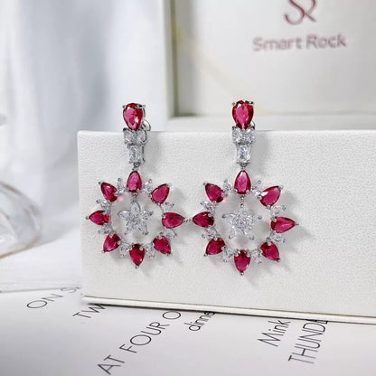 #114 Design Crystal Drop Earrings - 18K Gold Plated | Bo Cheng Jewelry