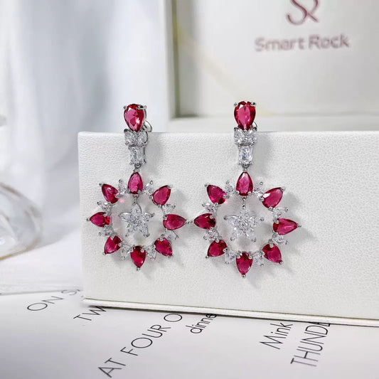 #114 Design Crystal Drop Earrings - 18K Gold Plated | Bo Cheng Jewelry