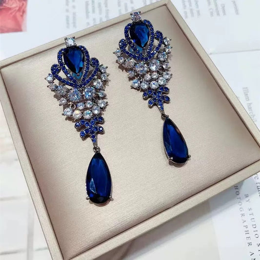 #116 Crystal Exquisite Stud Earrings - 18K Gold Plated | Bo Cheng Jewelry