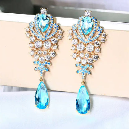 #116 Crystal Exquisite Stud Earrings - 18K Gold Plated | Bo Cheng Jewelry