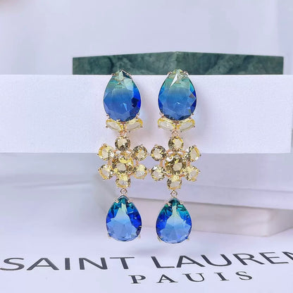 #120 Classic Crystal Best-seller Stud Earrings - 18K Gold Plated | Bo Cheng Jewelry