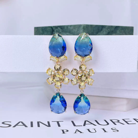 #120 Classic Crystal Best-seller Stud Earrings - 18K Gold Plated | Bo Cheng Jewelry