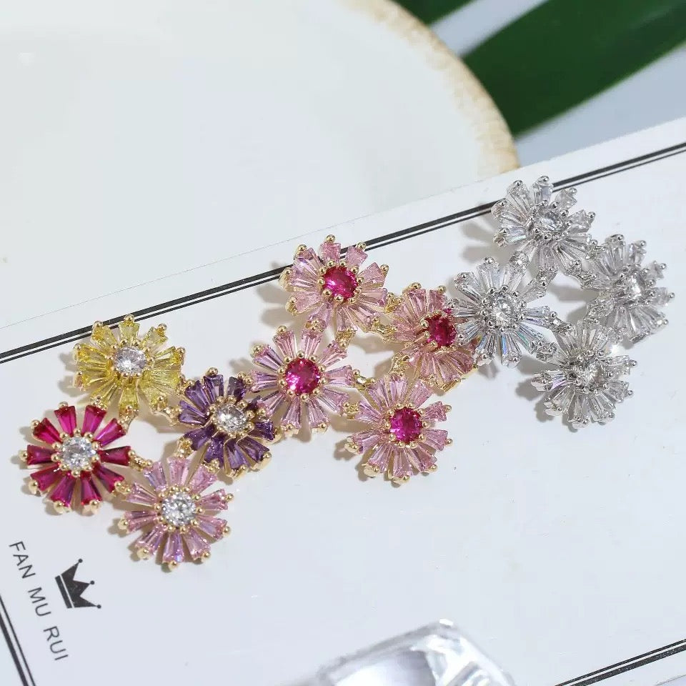#123 Luxury Cubic Zirconia Trendy Earrings - 18K Gold Plated | Bo Cheng Jewelry