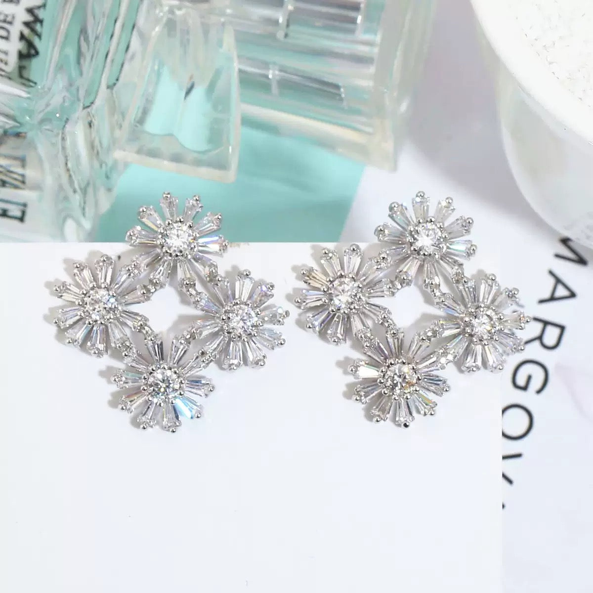 #123 Luxury Cubic Zirconia Trendy Earrings - 18K Gold Plated | Bo Cheng Jewelry