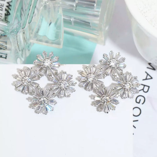 #123 Luxury Cubic Zirconia Trendy Earrings - 18K Gold Plated | Bo Cheng Jewelry