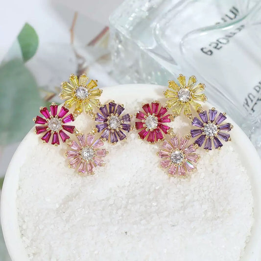 #123 Luxury Cubic Zirconia Trendy Earrings - 18K Gold Plated | Bo Cheng Jewelry
