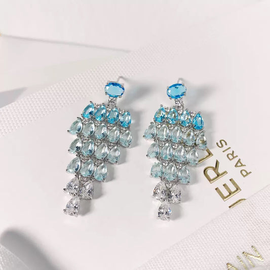 #127 Color Zircon Colorful Zircon Stud Earrings - 18K Gold Plated | Bo Cheng Jewelry