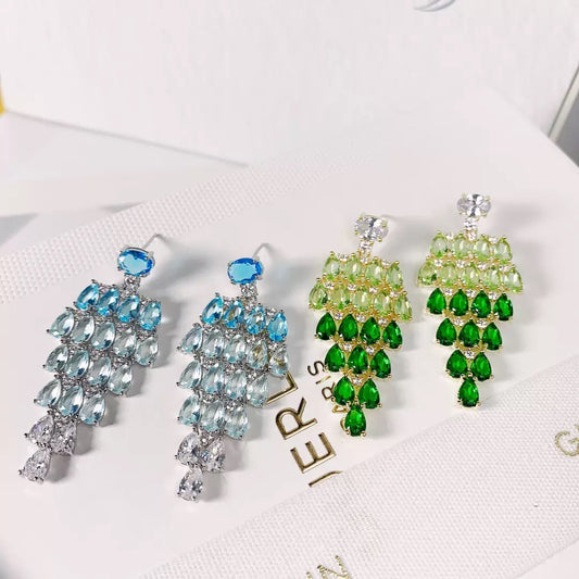 #127 Color Zircon Colorful Zircon Stud Earrings - 18K Gold Plated | Bo Cheng Jewelry