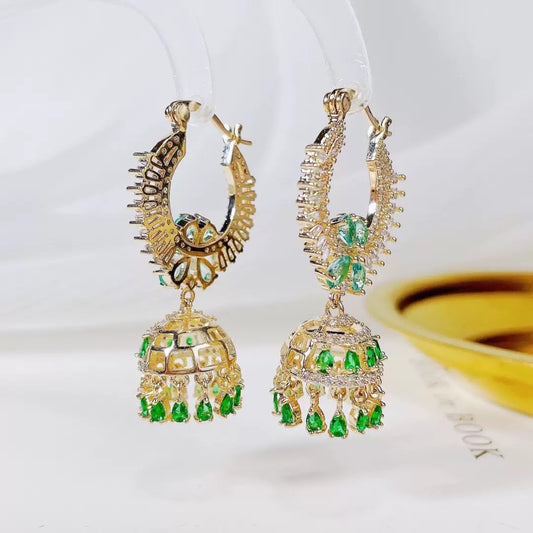 #129 Cubic Zirconia Exquisite Earrings - 18K Gold Plated | Bo Cheng Jewelry