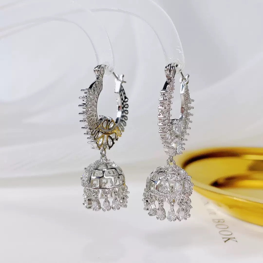#129 Cubic Zirconia Exquisite Earrings - 18K Gold Plated | Bo Cheng Jewelry
