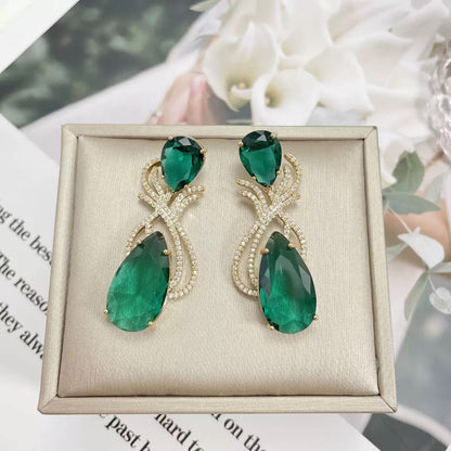 #131 Selected Sparkling Stud Earrings - 18K Gold Plated | Bo Cheng Jewelry