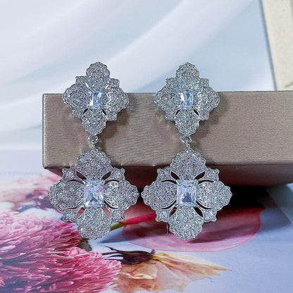 #134 Cubic Zirconia Minimalist Drop Earrings - 18K Gold Plated | Bo Cheng Jewelry