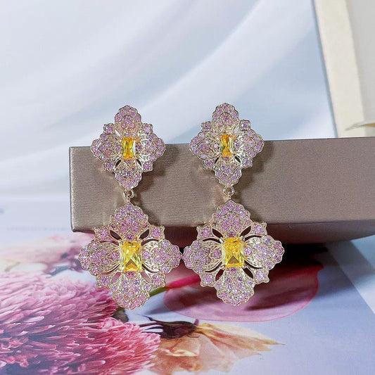 #134 Cubic Zirconia Minimalist Drop Earrings - 18K Gold Plated | Bo Cheng Jewelry