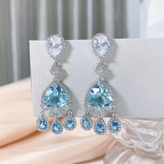 #137 Colorful Zircon Classic Stud Earrings - 18K Gold Plated | Bo Cheng Jewelry