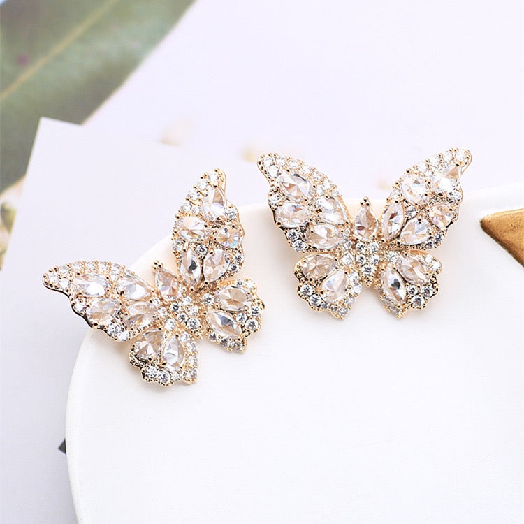 #142 Luxury Cubic Zirconia Earrings - 18K Gold Plated | Bo Cheng Jewelry