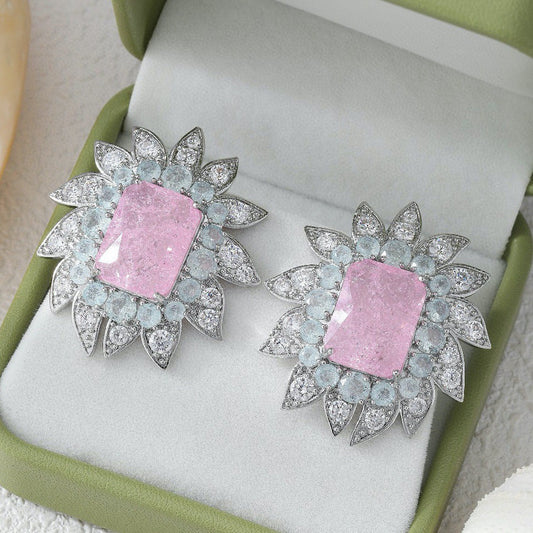 #146 Colorful Zircon Minimalist Stud Earrings - 18K Gold Plated | Bo Cheng Jewelry