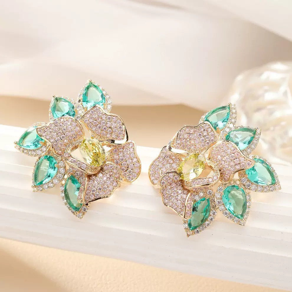 #148 Exquisite Cubic Zirconia Drop Earrings - 18K Gold Plated | Bo Cheng Jewelry
