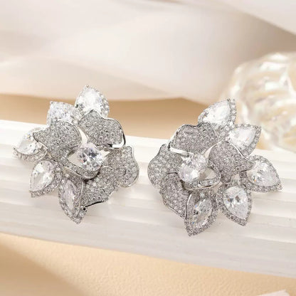 #148 Exquisite Cubic Zirconia Drop Earrings - 18K Gold Plated | Bo Cheng Jewelry