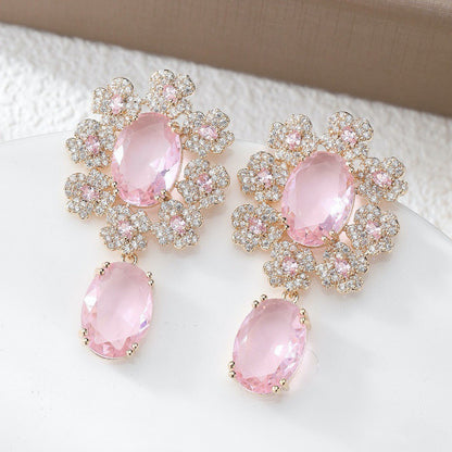 #151 Color Zircon Simulated Diamond Earrings - 18K Gold Plated | Bo Cheng Jewelry