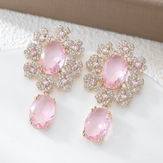 #151 Color Zircon Simulated Diamond Earrings - 18K Gold Plated | Bo Cheng Jewelry