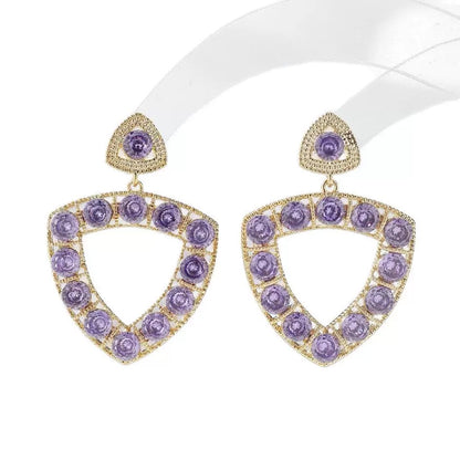 #153 Fashion Simulated Diamond Popular Earrings - 18K Gold Plated | Bo Cheng Jewelry