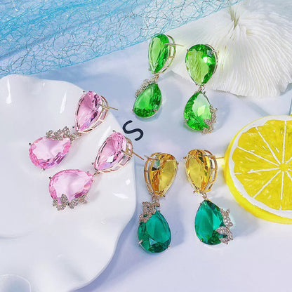 #155 Luxury Colorful Zircon Earrings - 18K Gold Plated | Bo Cheng Jewelry