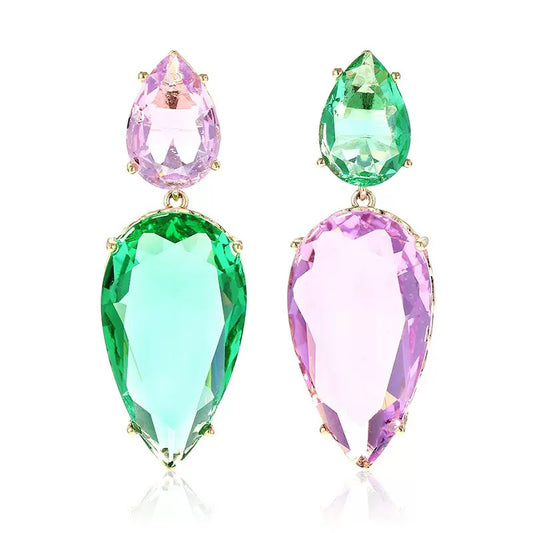 #159 Simulated Diamond Classic Drop Earrings - 18K Gold Plated | Bo Cheng Jewelry