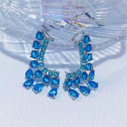 #163 Cubic Zirconia Luxury Earrings - 18K Gold Plated | Bo Cheng Jewelry