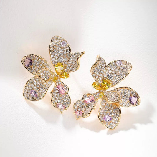 #169 Color Zircon Crystal New Ear Accessories - 18K Gold Plated | Bo Cheng Jewelry