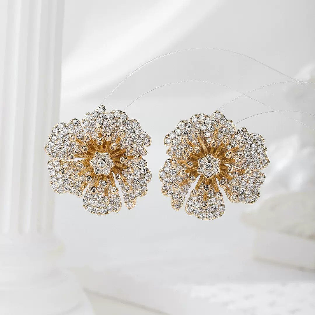 #171 Sparkling Colorful Zircon Drop Earrings wholesale - 18K Gold Plated | Bo Cheng Jewelry