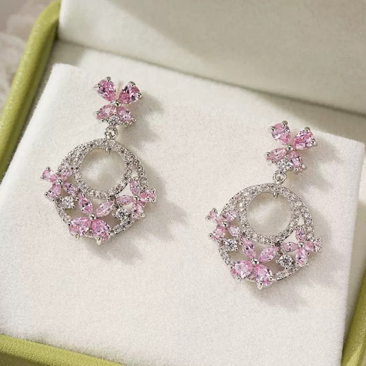 #182 Color Zircon Crystal Earrings - 18K Gold Plated | Bo Cheng Jewelry