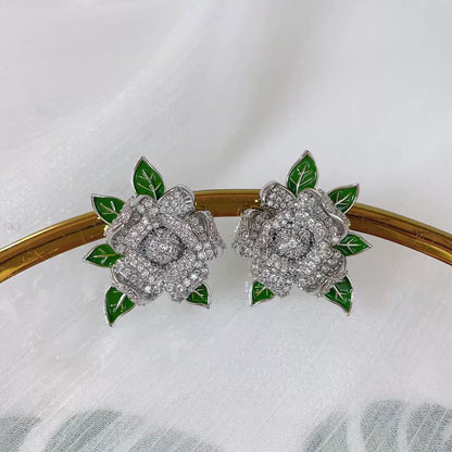 #184 Crystal Color Zircon Stud Earrings - 18K Gold Plated | Bo Cheng Jewelry