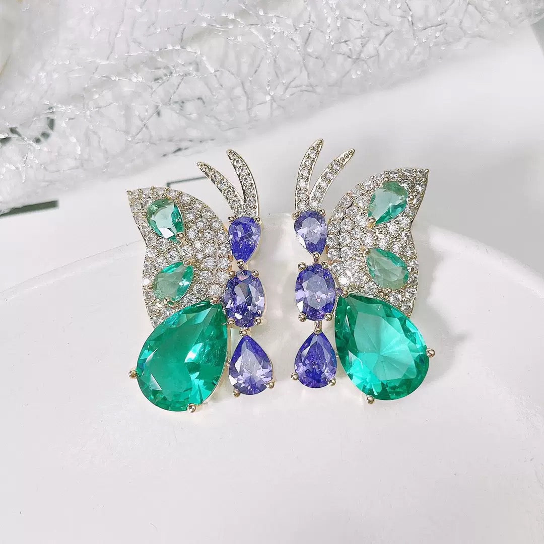 #187 Micro-set Simulated Diamond Popular Earrings wholesale - 18K Gold Plated | Bo Cheng Jewelry