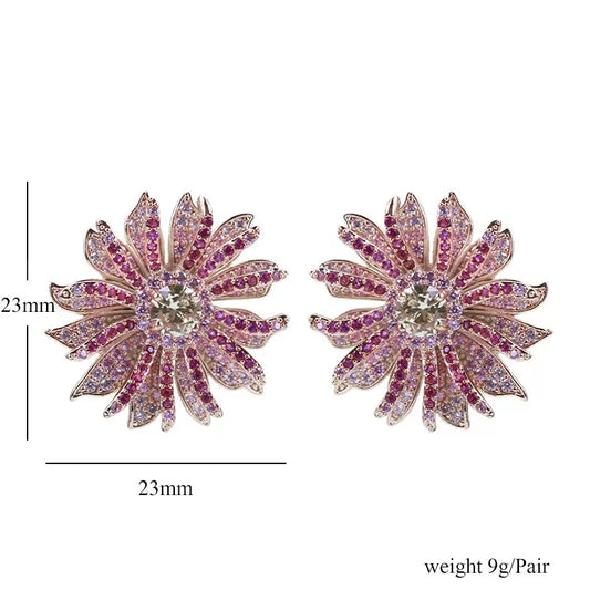 #196 Luxury Zircon Trendy Earrings - 18K Gold Plated | Bo Cheng Jewelry
