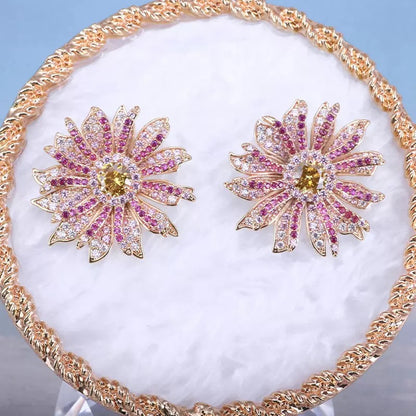 #196 Luxury Zircon Trendy Earrings - 18K Gold Plated | Bo Cheng Jewelry