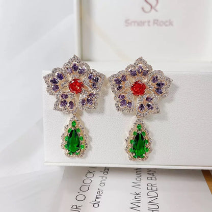 #203 Fashion Colorful Zircon Ear Accessories - 18K Gold Plated | Bo Cheng Jewelry