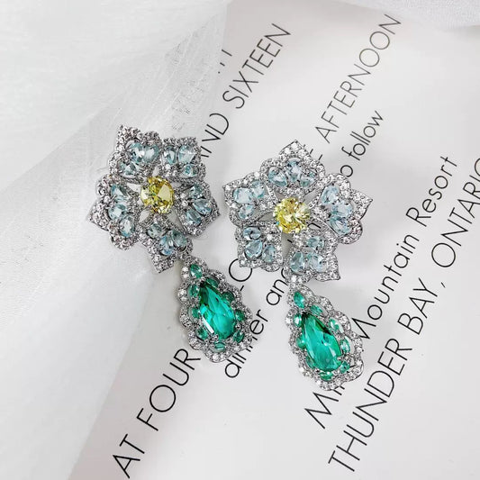 #203 Fashion Colorful Zircon Ear Accessories - 18K Gold Plated | Bo Cheng Jewelry