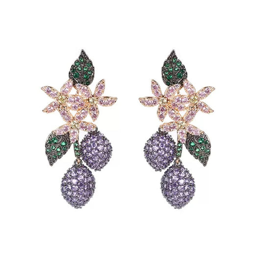 #205 Design Cubic Zirconia Stud Earrings - 18K Gold Plated | Bo Cheng Jewelry