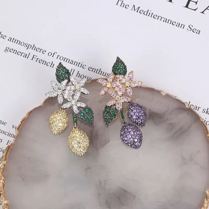 #205 Design Cubic Zirconia Stud Earrings - 18K Gold Plated | Bo Cheng Jewelry