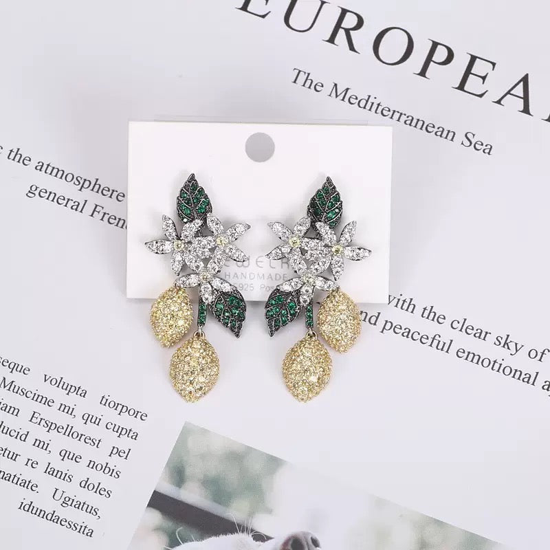 #205 Design Cubic Zirconia Stud Earrings - 18K Gold Plated | Bo Cheng Jewelry