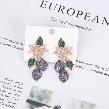 #205 Design Cubic Zirconia Stud Earrings - 18K Gold Plated | Bo Cheng Jewelry