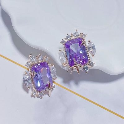 #206 Simulated Diamond Micro-set Ear Accessories - 18K Gold Plated | Bo Cheng Jewelry