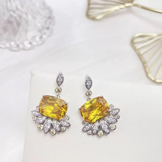 #216 Color Zircon Simulated Diamond Stud Earrings - 18K Gold Plated | Bo Cheng Jewelry