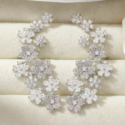 #225 Simulated Diamond Sparkling Earrings wholesale - 18K Gold Plated | Bo Cheng Jewelry