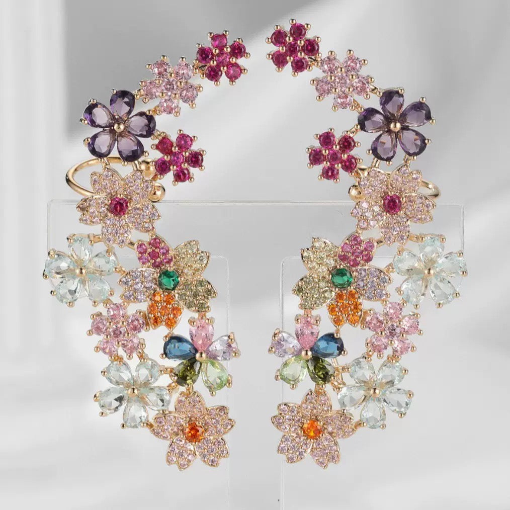 #225 Simulated Diamond Sparkling Earrings wholesale - 18K Gold Plated | Bo Cheng Jewelry