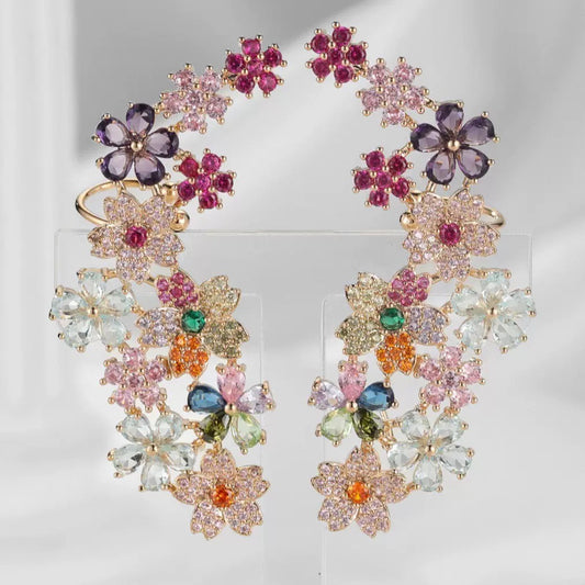 #225 Simulated Diamond Sparkling Earrings wholesale - 18K Gold Plated | Bo Cheng Jewelry
