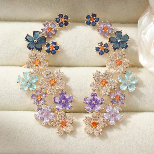 #225 Simulated Diamond Sparkling Earrings wholesale - 18K Gold Plated | Bo Cheng Jewelry