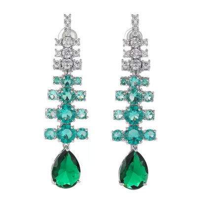 #229 Design Cubic Zirconia Drop Earrings - 18K Gold Plated | Bo Cheng Jewelry